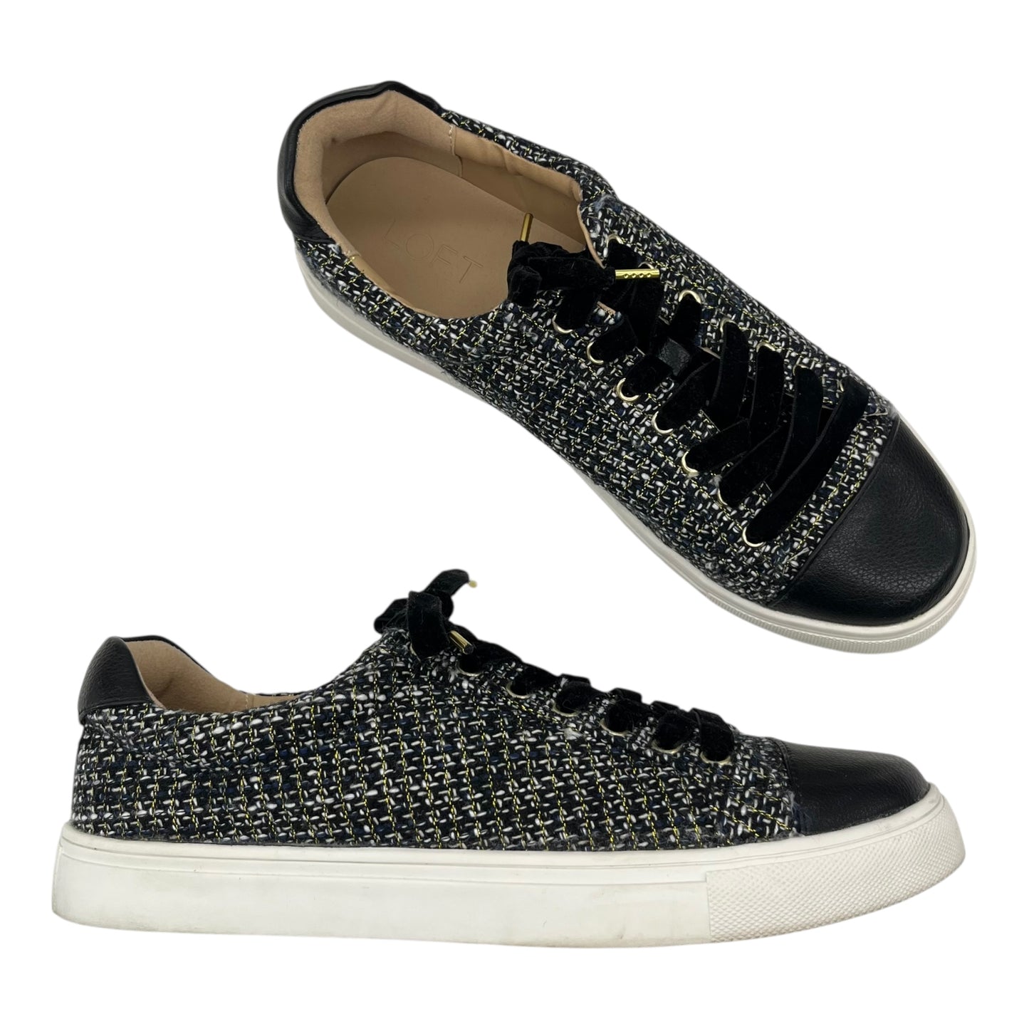 Shoes Sneakers By Loft In Black & Blue, Size:8.5