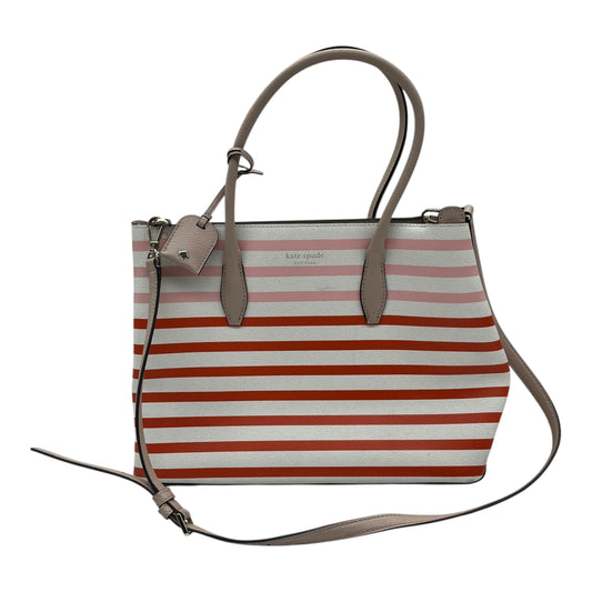 Handbag Designer By Kate Spade In Red & White, Size:Medium