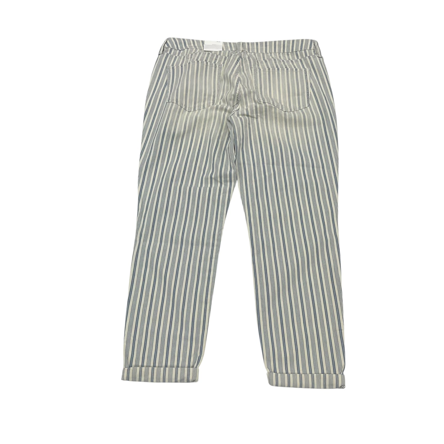 Jeans Straight By Stylus In Blue & Cream, Size:12