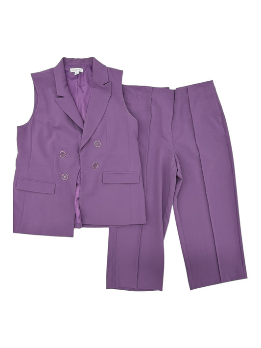Pants Set 2Pc By Liz Claiborne In Purple, Size:16