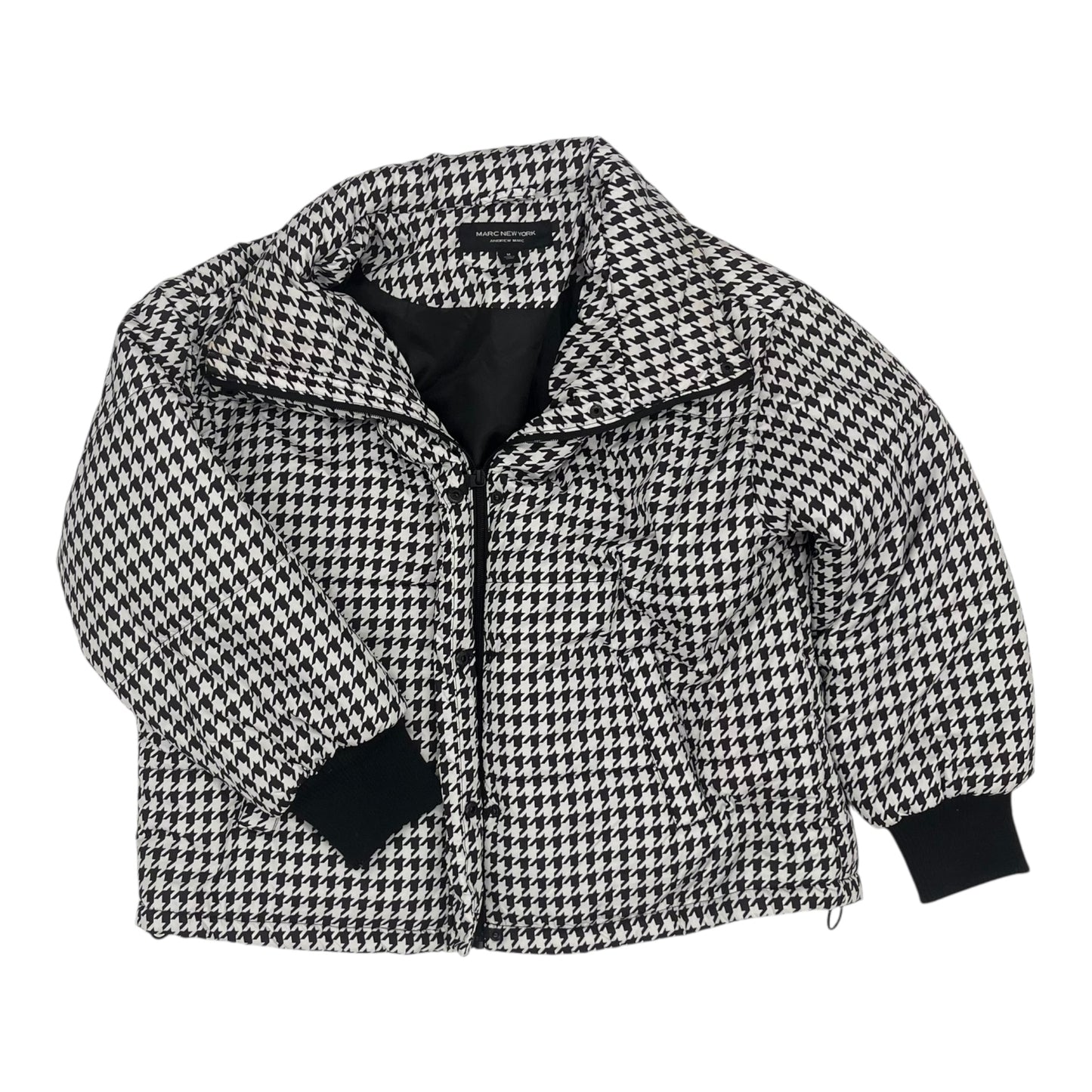 Coat Puffer & Quilted By Marc New York In Black & White, Size:M