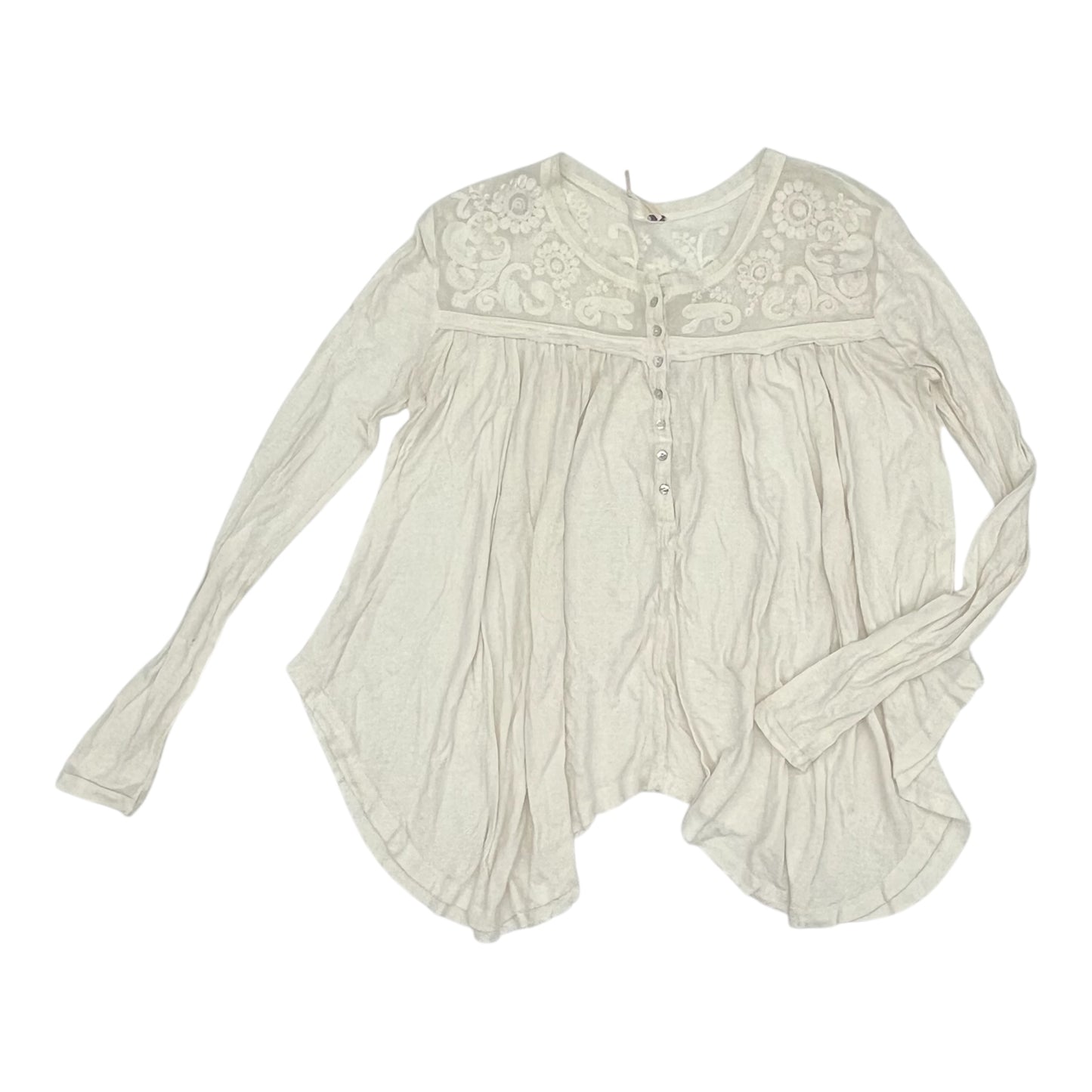 Blouse Ls By Free People In Cream, Size:Xs