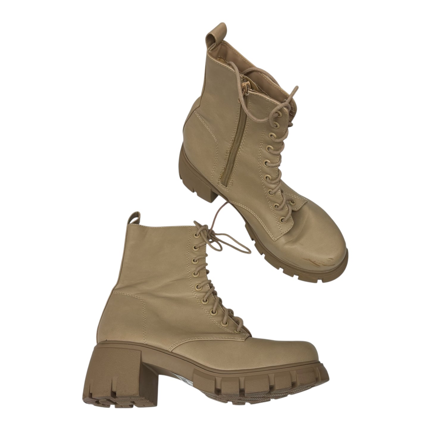Boots Ankle Heels By Soda In Tan, Size:10