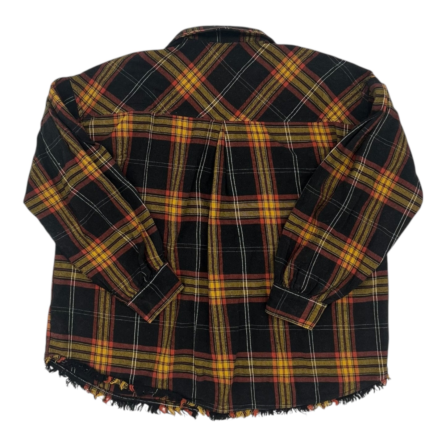 Blouse Ls By Doe & Rae In Plaid Pattern, Size:M