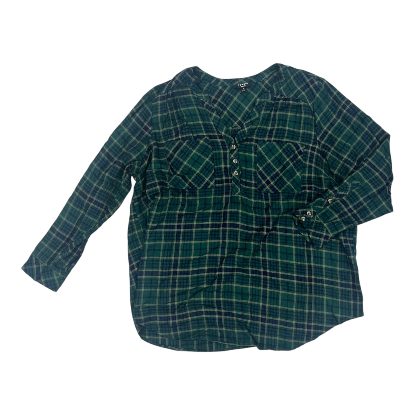 Top Ls By Torrid In Blue & Green, Size:3X