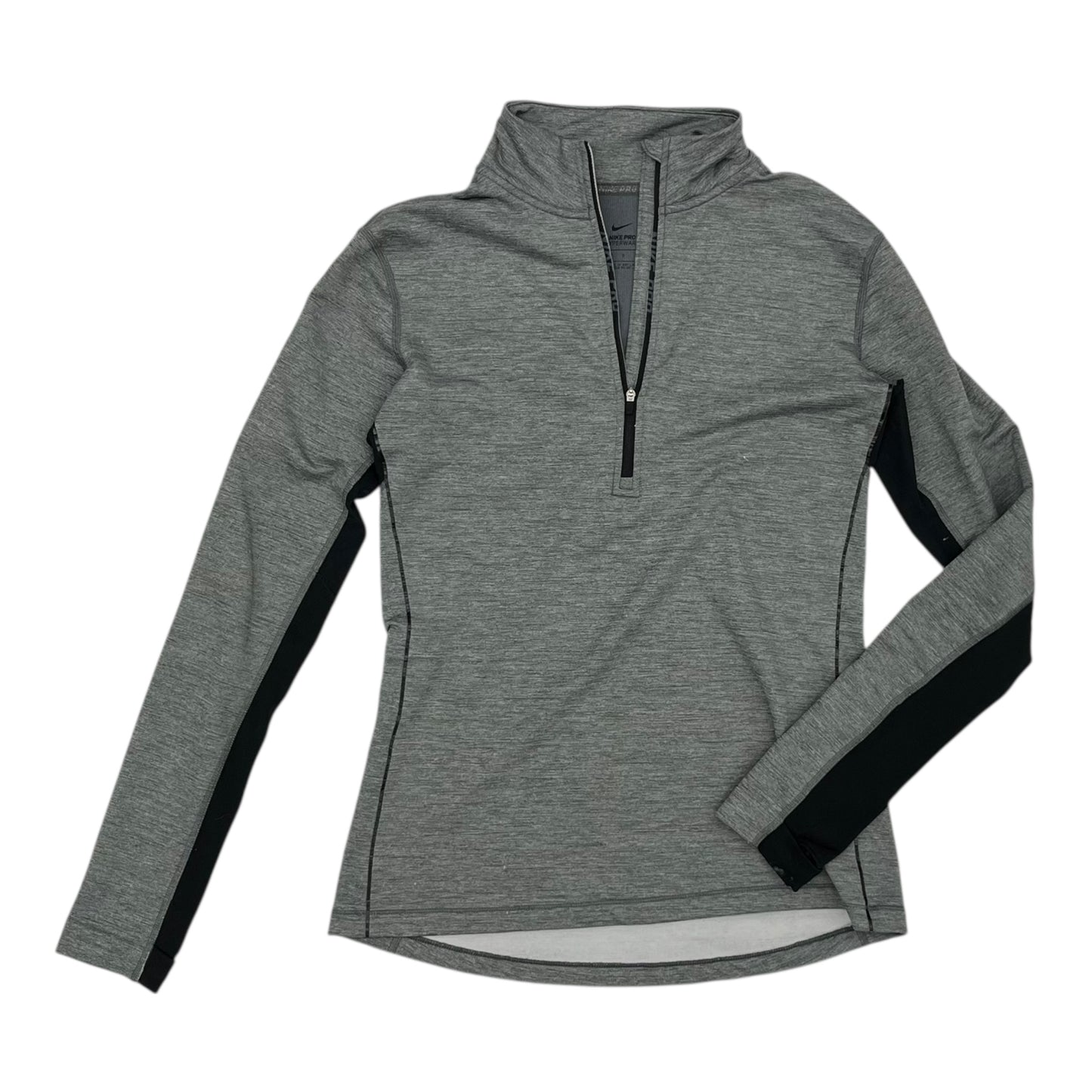 Athletic Top Ls Collar By Nike In Grey, Size:L