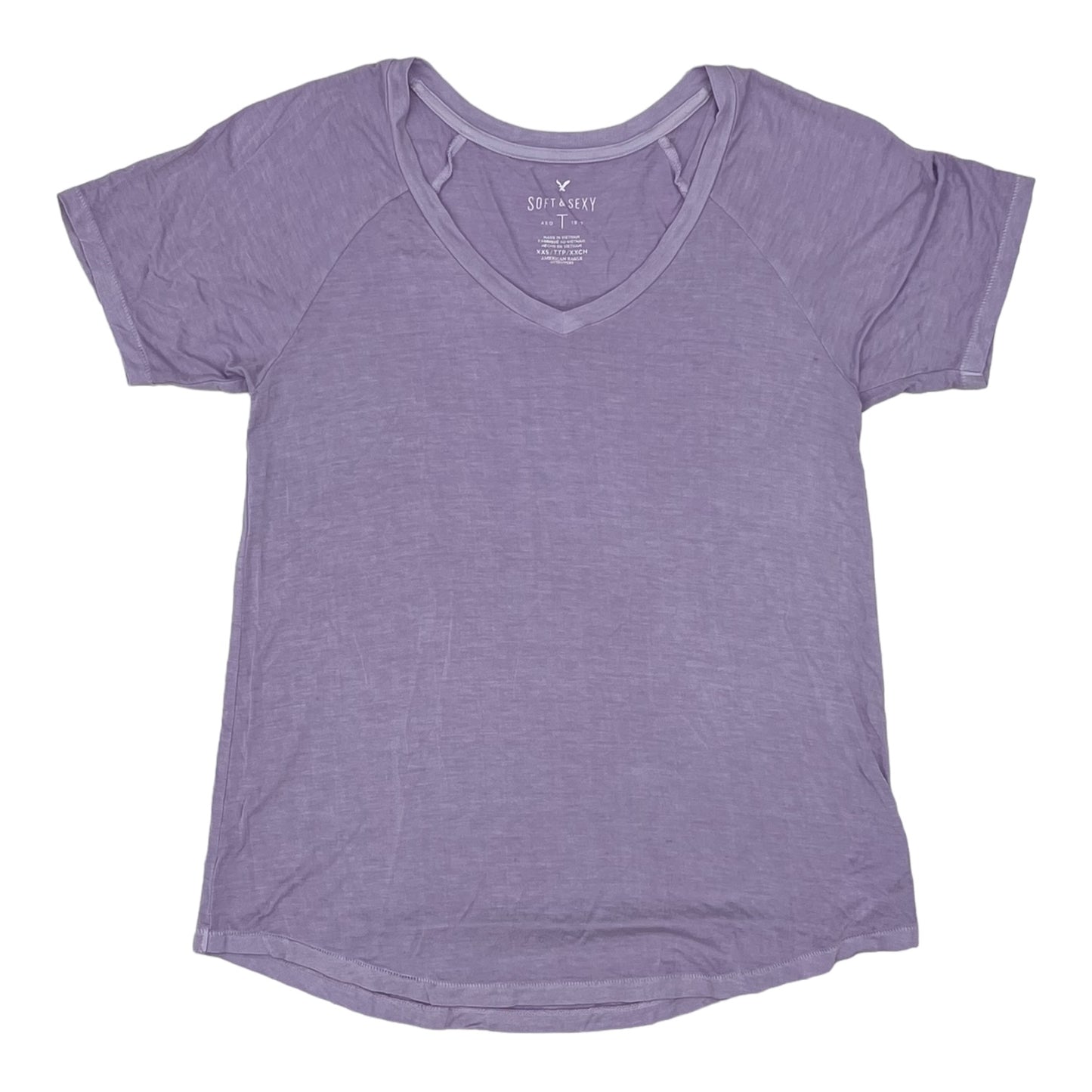 PURPLE AMERICAN EAGLE TOP SS, Size XXS