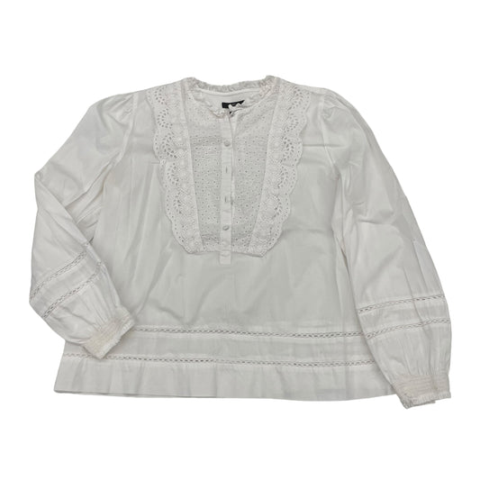 WHITE TOP LS by J. CREW Size:L