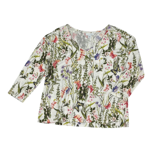 Top 3/4 Sleeve By J. Jill In Floral Print, Size:Petite   S