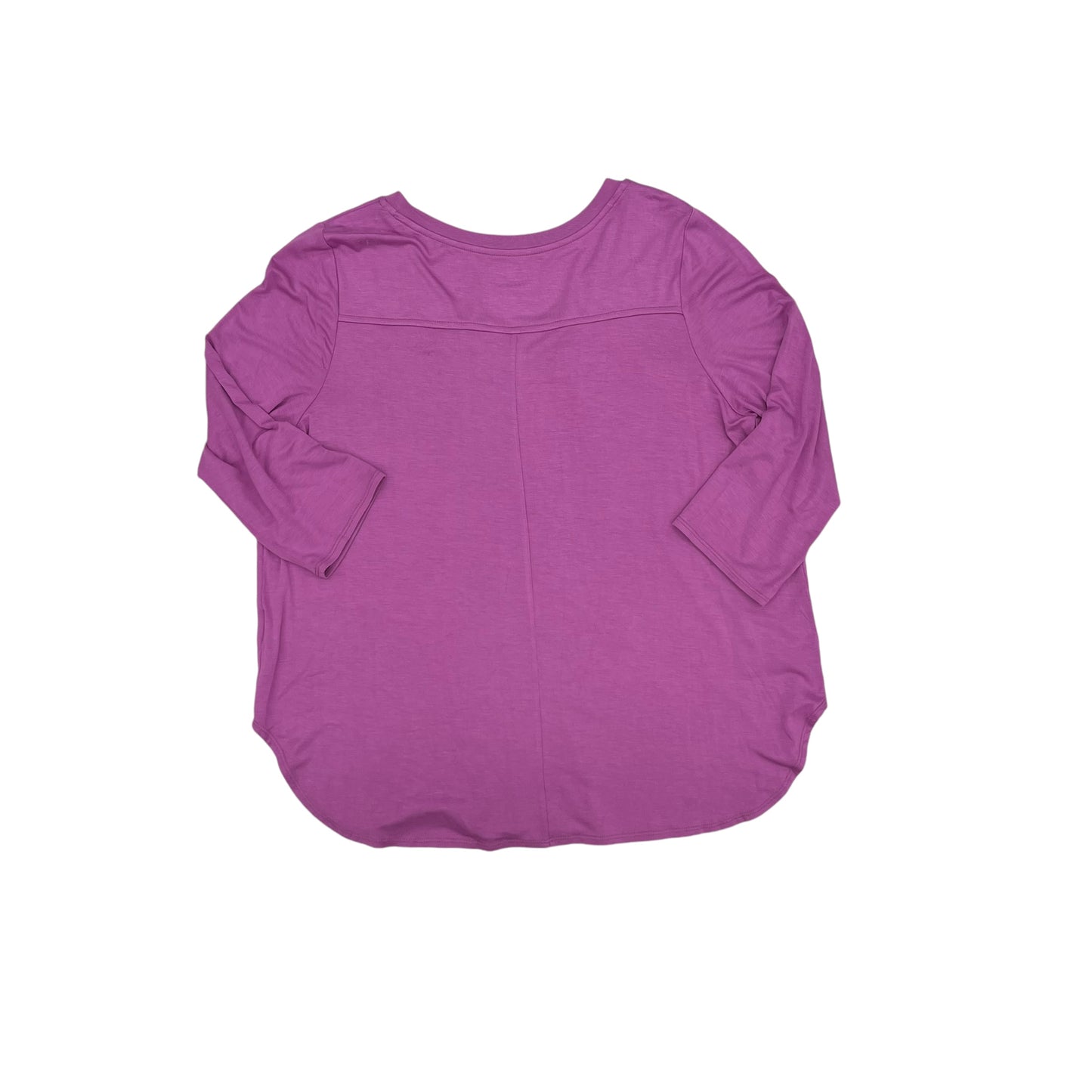 Top 3/4 Sleeve Basic By Clothes Mentor In Purple, Size:L