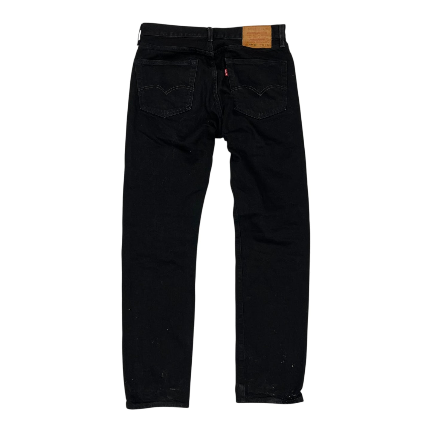 Jeans Straight By Levis In Black Denim, Size:12