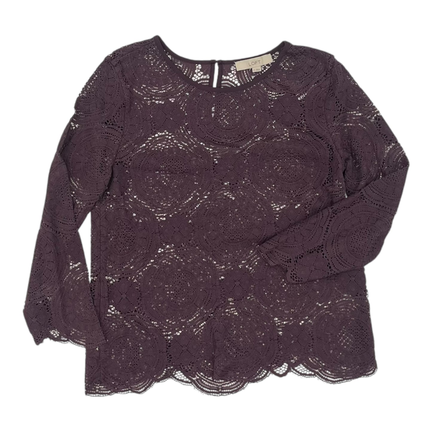 Top 3/4 Sleeve By Loft In Purple, Size:M