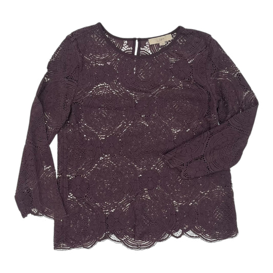Top 3/4 Sleeve By Loft In Purple, Size:M