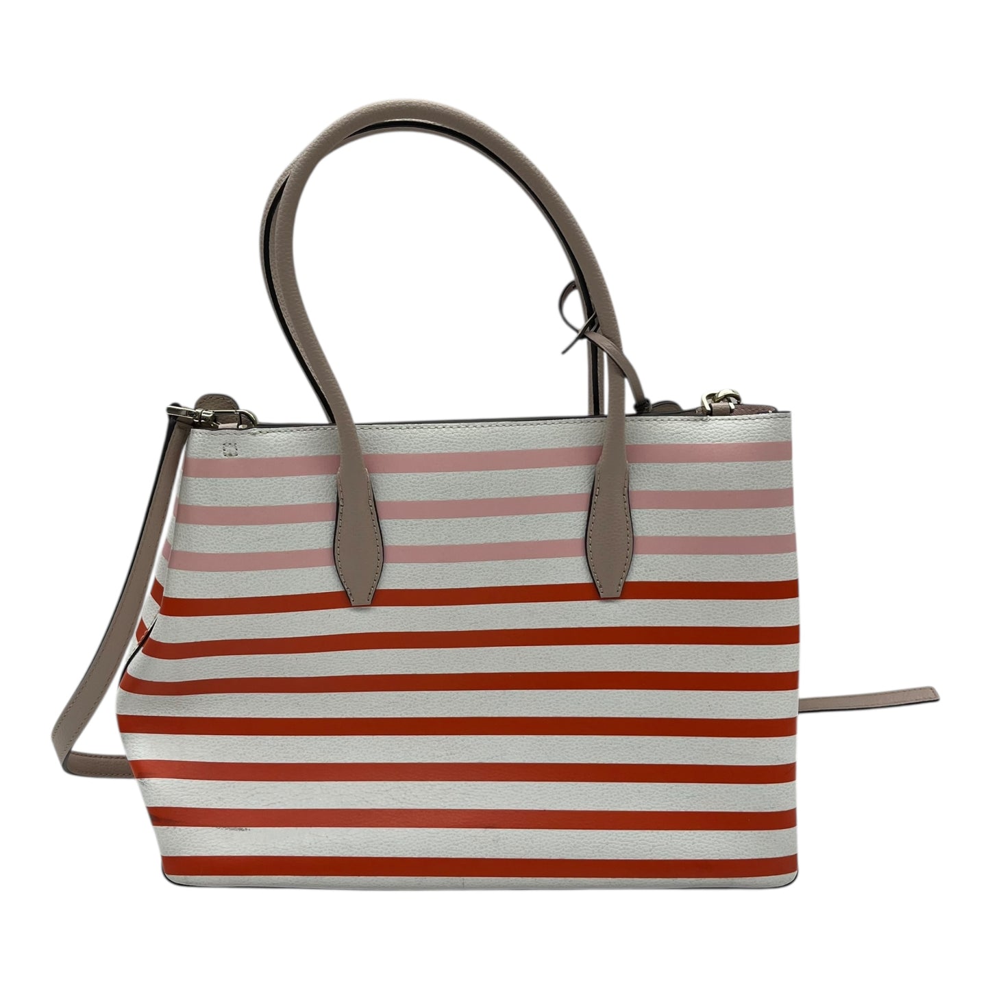 Handbag Designer By Kate Spade In Red & White, Size:Medium