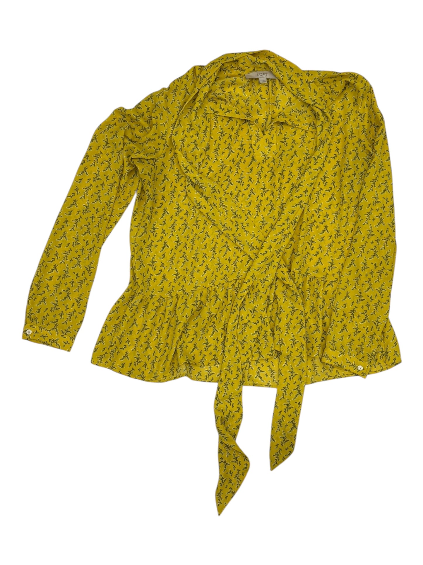 Blouse Ls By Loft In Yellow, Size:M