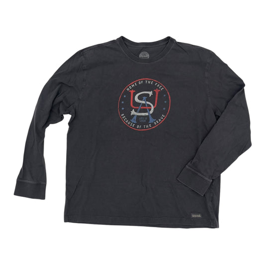 Top Ls By Life Is Good In Grey, Size:Xl