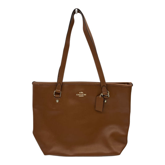 Handbag Designer By Coach In Tan, Size:Medium