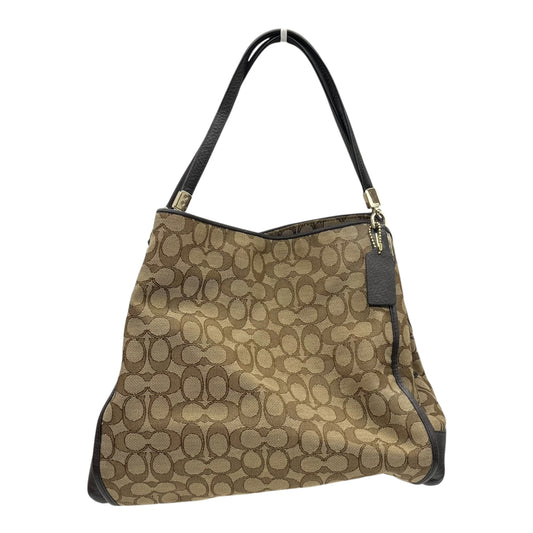 Handbag Designer By Coach In Brown & Tan, Size:Medium