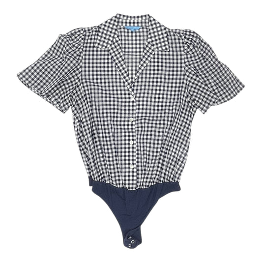 Bodysuit By Draper James Rsvp In Blue & White, Size:M