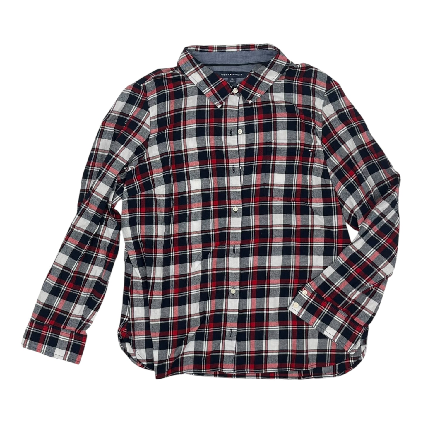 Top Ls By Tommy Hilfiger In Plaid Pattern, Size:Xl