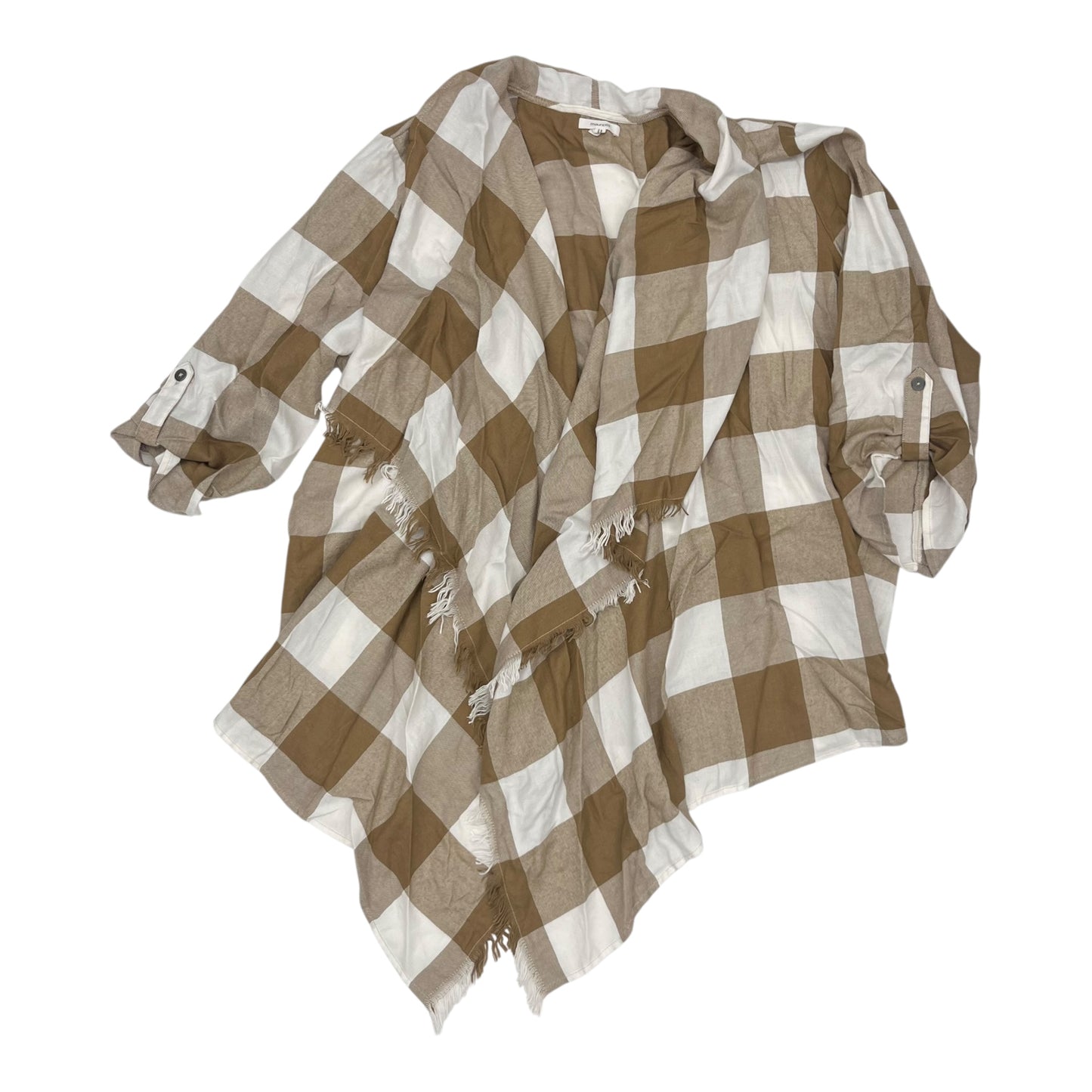 Cardigan By Maurices In Tan & White, Size:2X