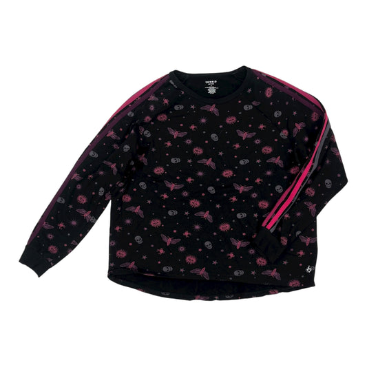 Sweatshirt Crewneck By Torrid In Black & Purple, Size:1X