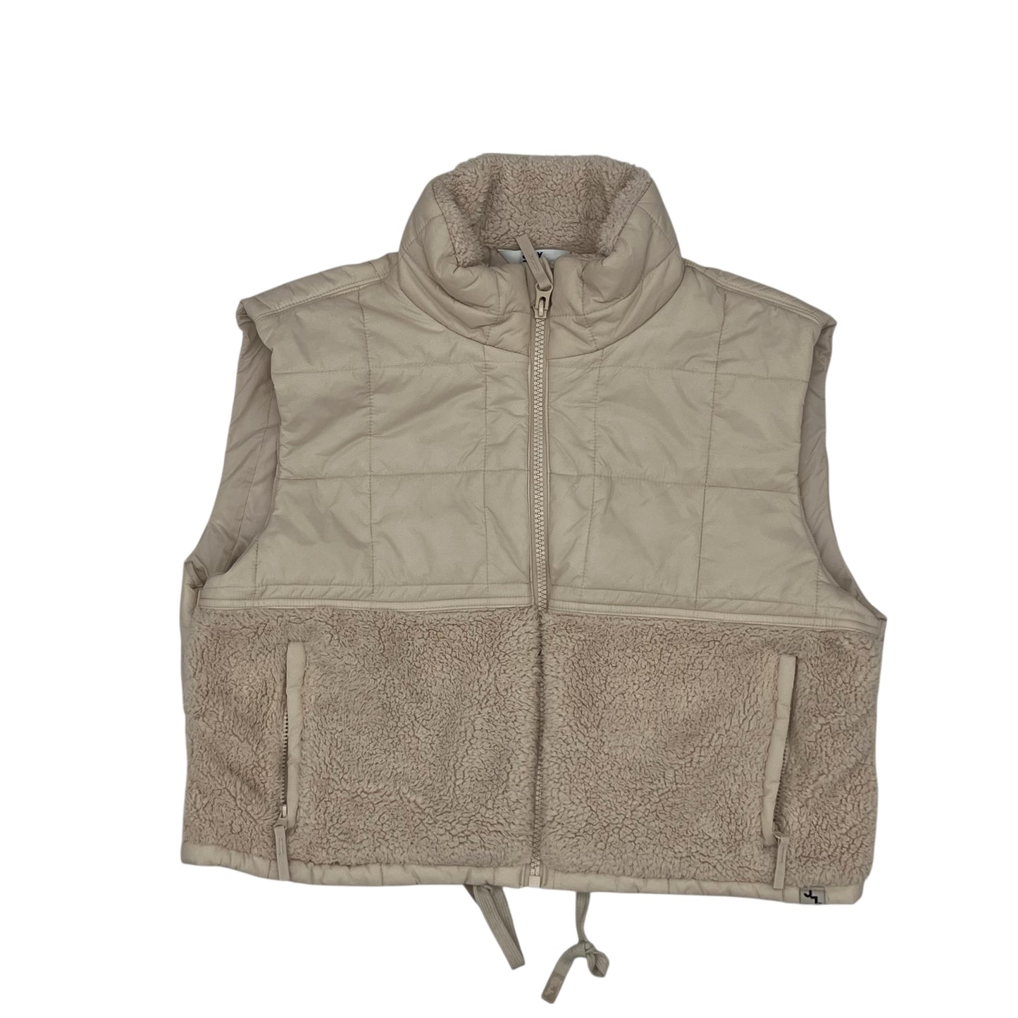 Vest Faux Fur & Sherpa By Joy Lab In Cream, Size:Xl