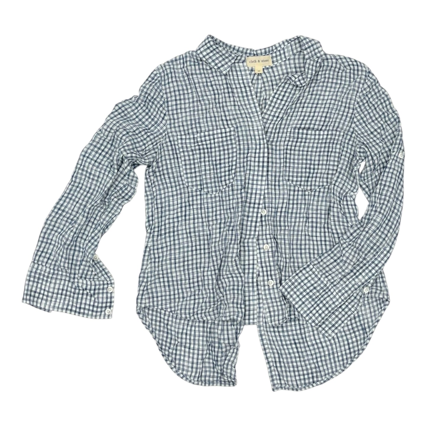 Top Ls By Cloth & Stone In Blue & Cream, Size:M
