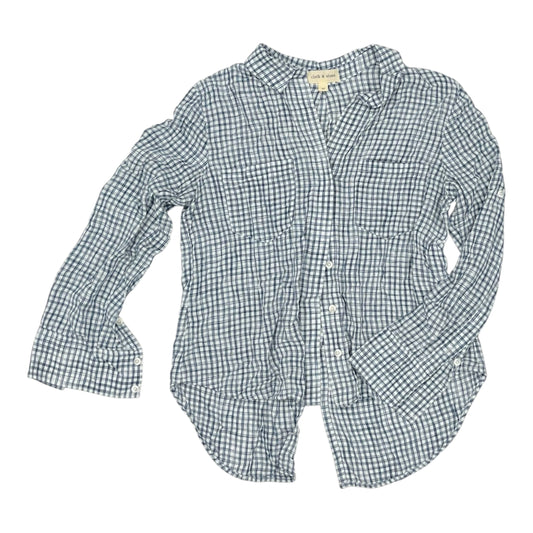 Top Ls By Cloth & Stone In Blue & Cream, Size:M