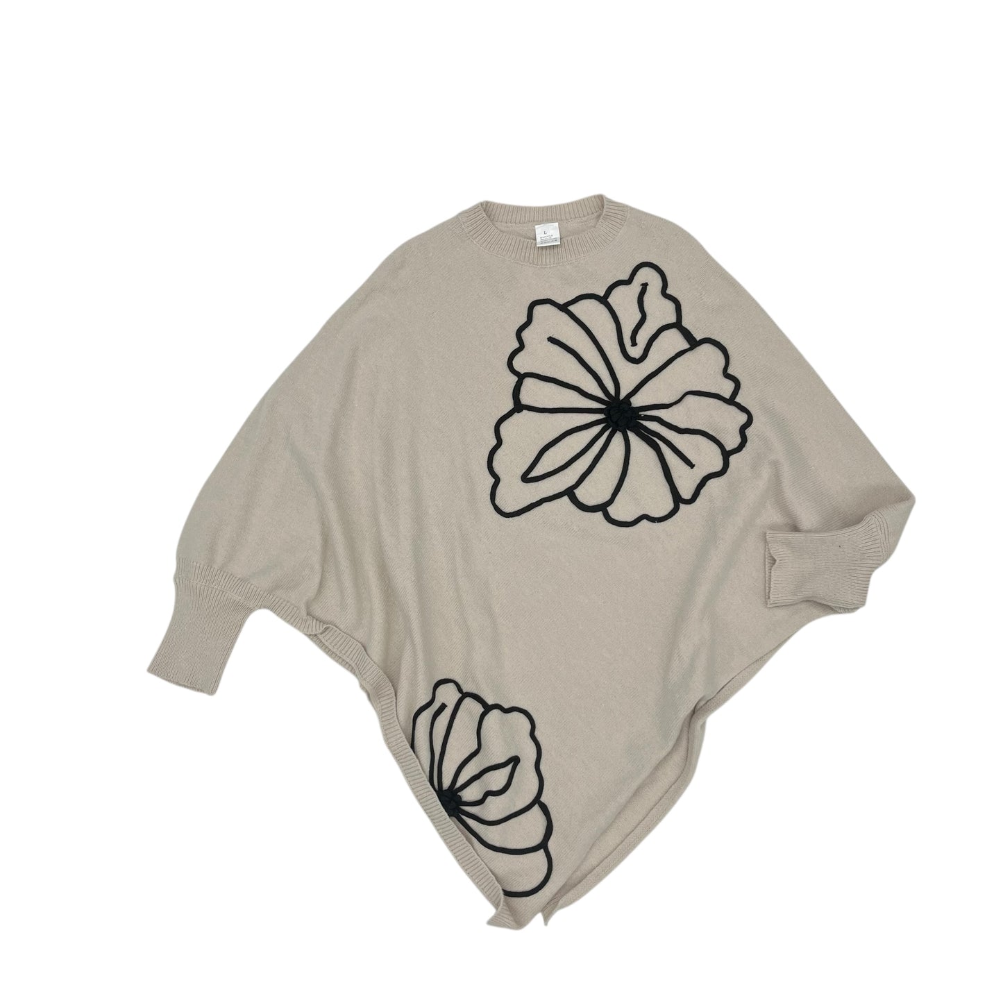 Poncho By Clothes Mentor In Cream, Size:L