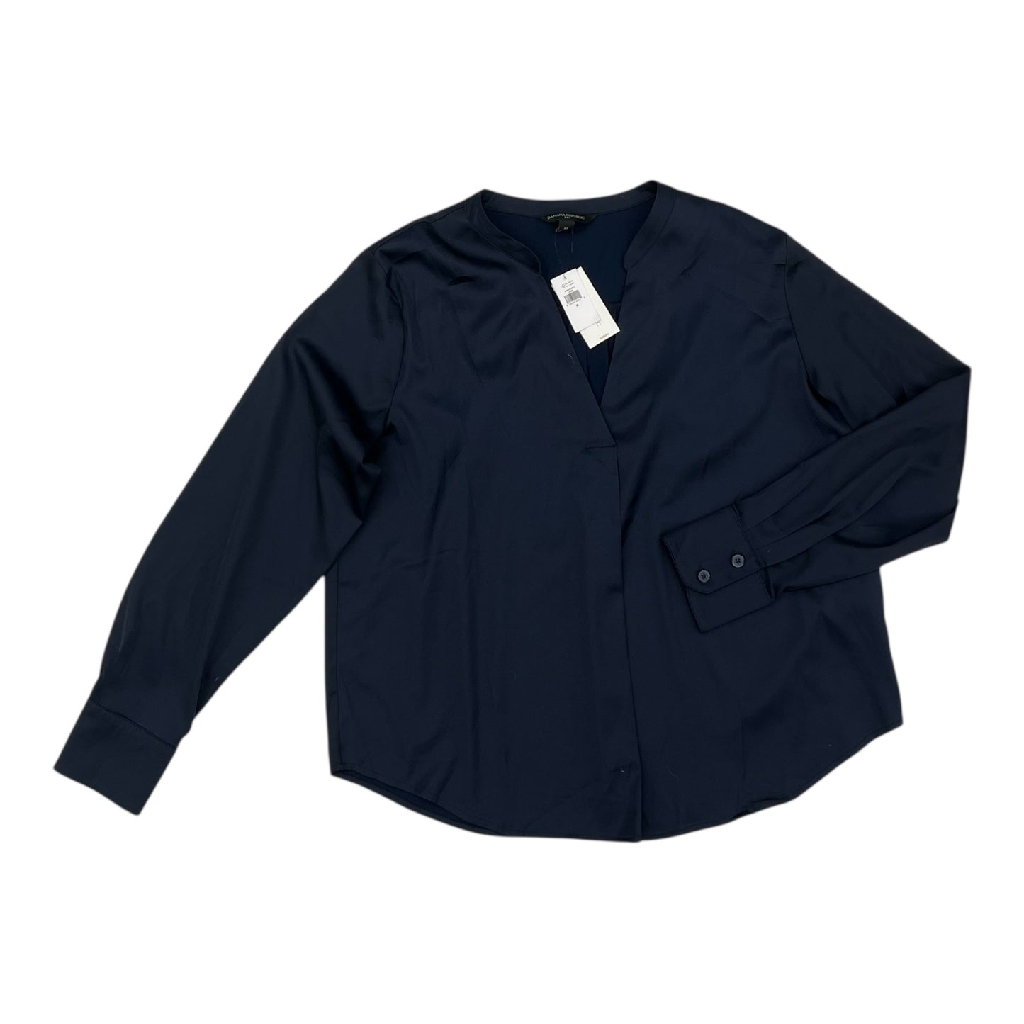 Blouse Ls By Banana Republic In Navy, Size:M
