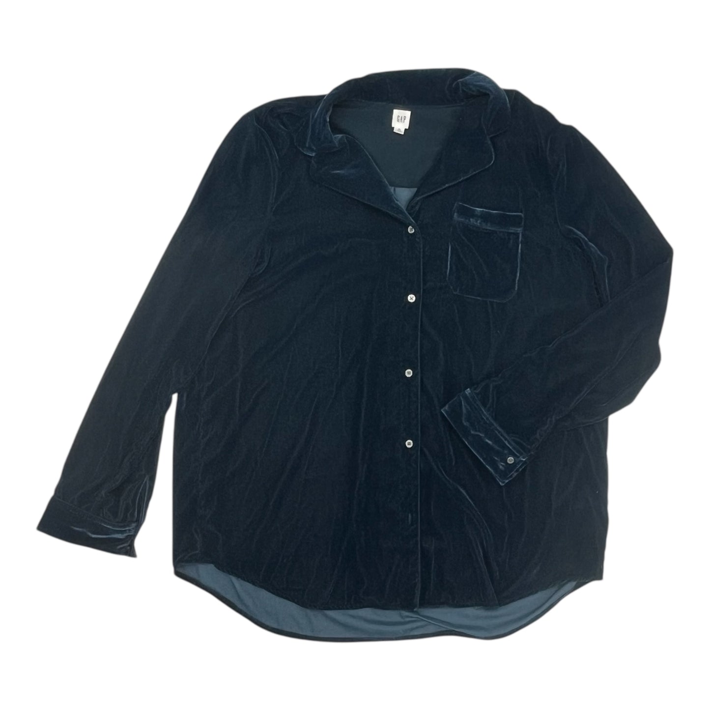 Blouse Ls By Gap In Blue, Size:Xl