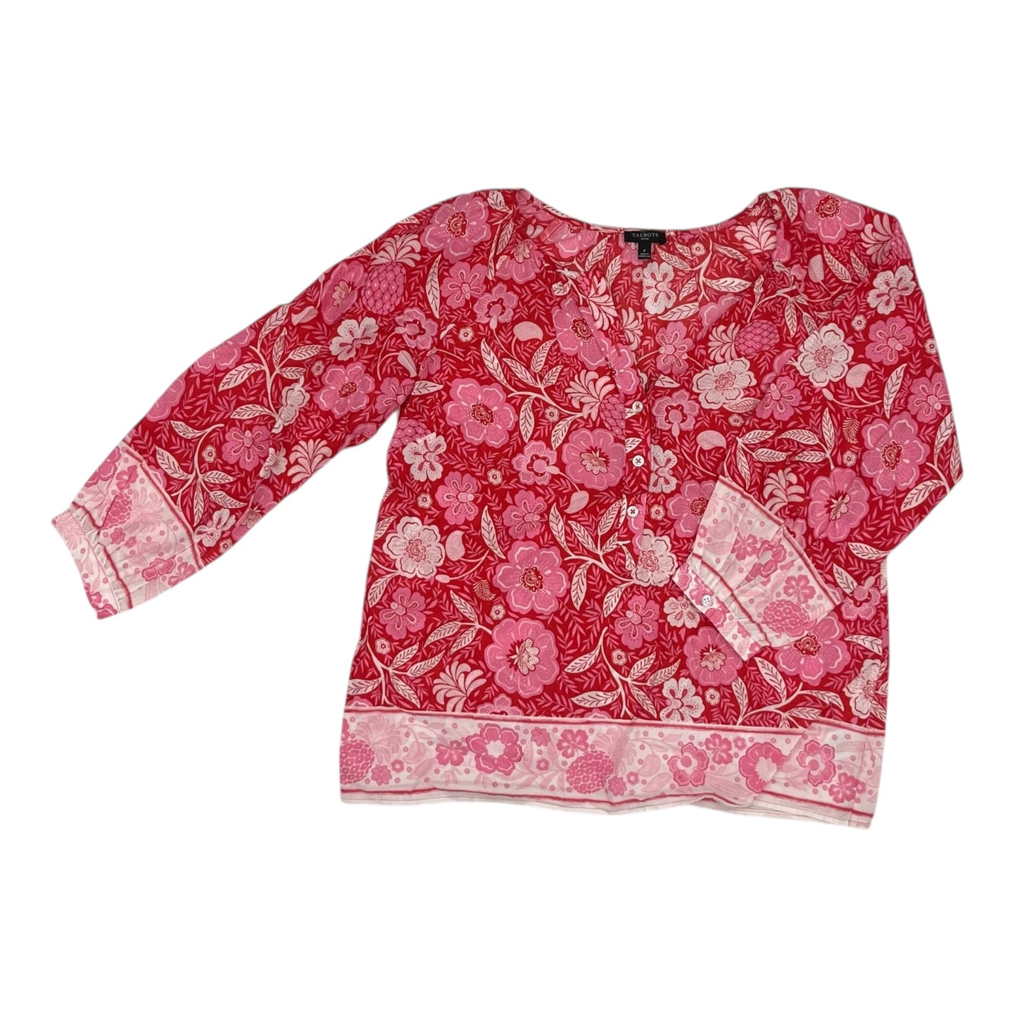 Blouse Ls By Talbots In Floral Print, Size:Sp