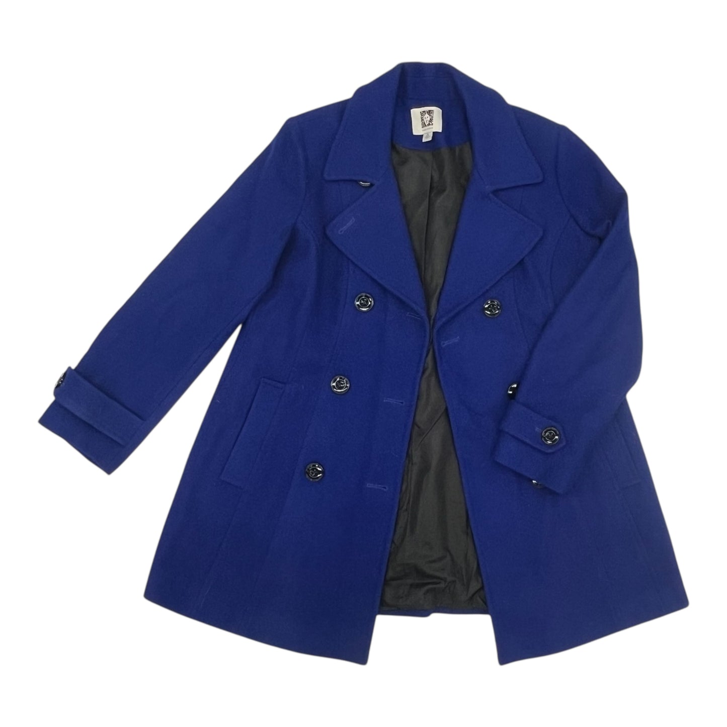 Coat Peacoat By Anne Klein In Blue, Size:Xl