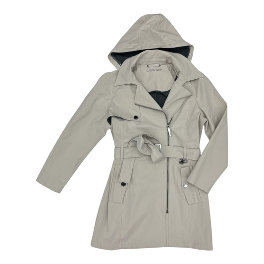 Coat Trench Coat By Calvin Klein In Tan, Size:M