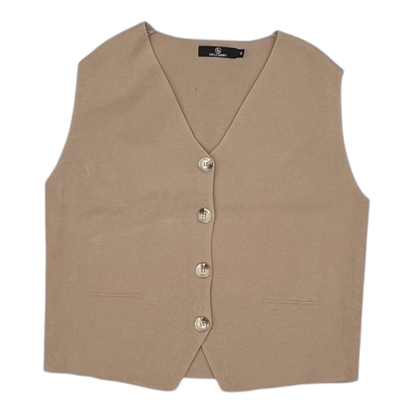 Vest Sweater By Clothes Mentor In Tan, Size:M