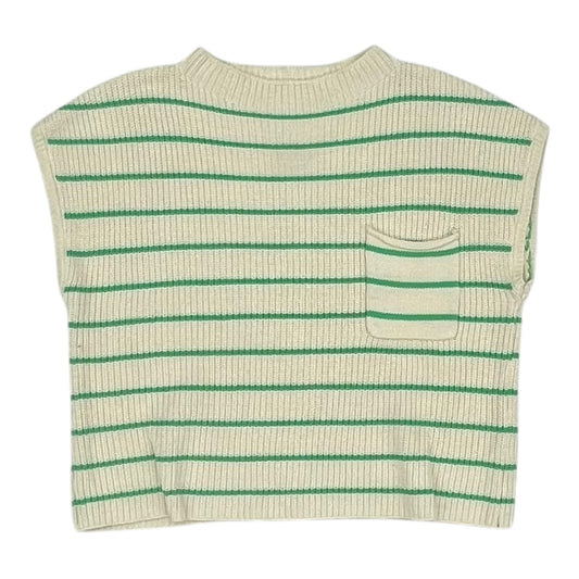 Vest Sweater By By Together In Cream & Green, Size:M