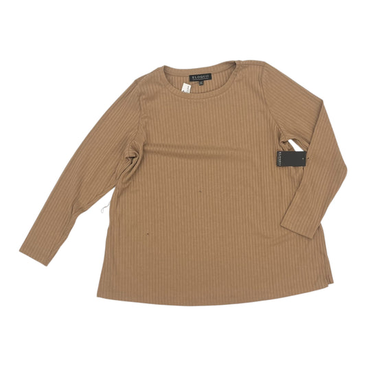 Top Ls By Eloquii In Tan, Size:3X