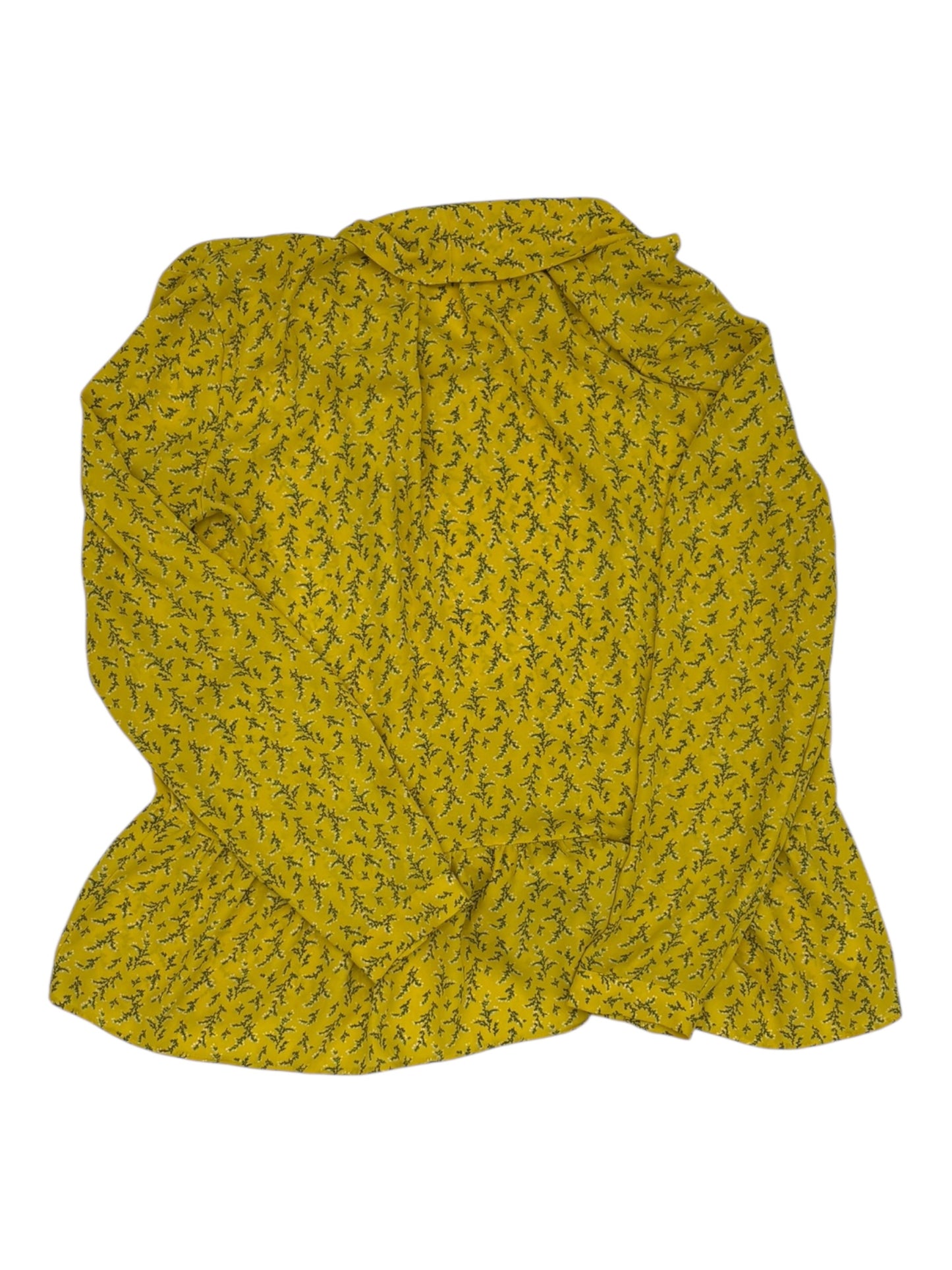 Blouse Ls By Loft In Yellow, Size:M
