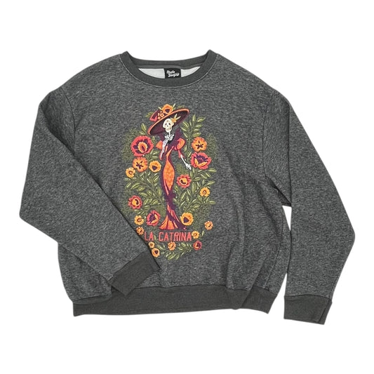 Sweatshirt Crewneck By Clothes Mentor In Grey, Size:Xxl