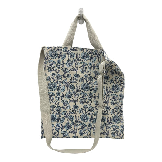 Tote By Clothes Mentor In Blue & Cream, Size:Small