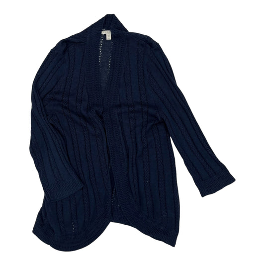 Sweater Cardigan By Dana Buchman In Blue, Size:1X