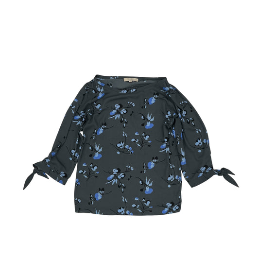 Blouse 3/4 Sleeve By Loft In Grey, Size:L