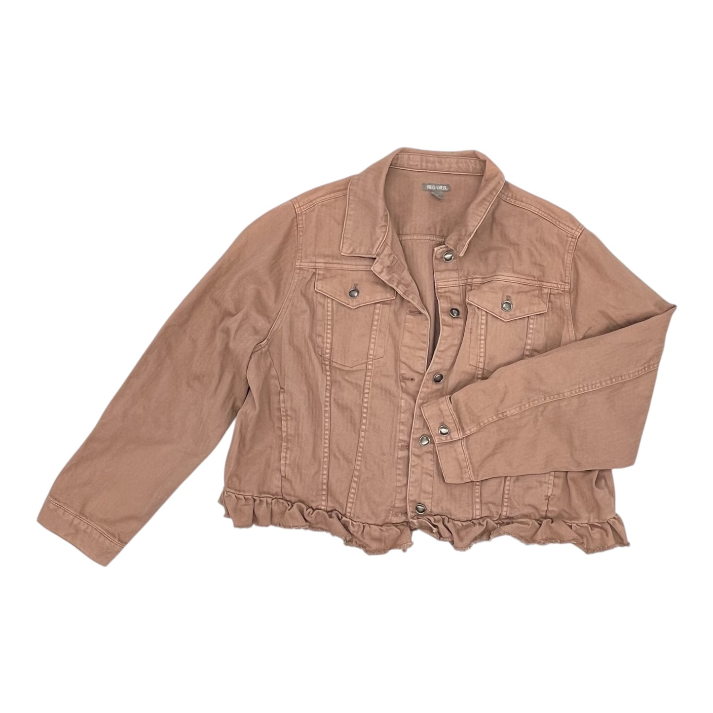 Jacket Denim By Falls Creek In Brown, Size:3X