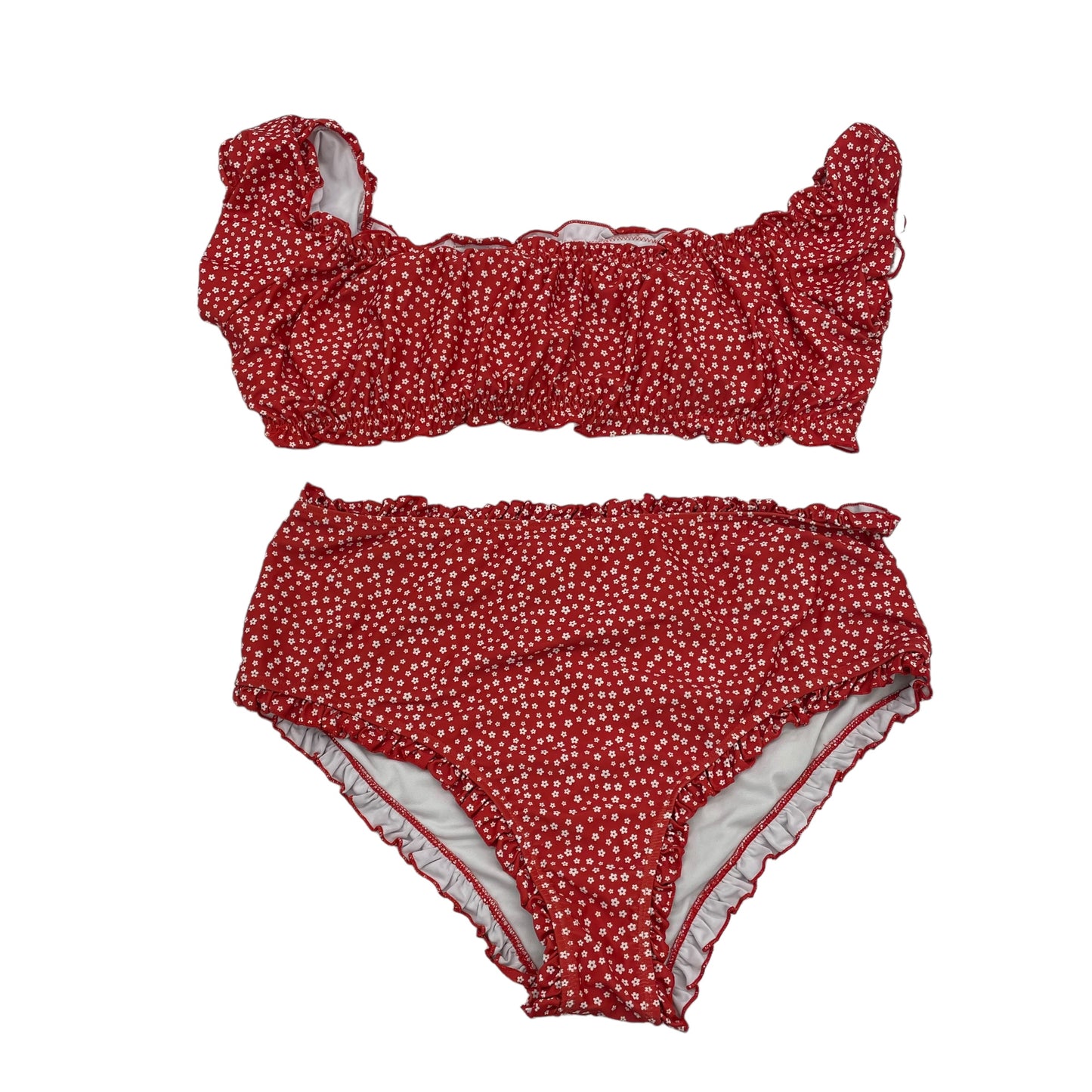 RED & WHITE SHEIN SWIMSUIT 2PC, Size 3X