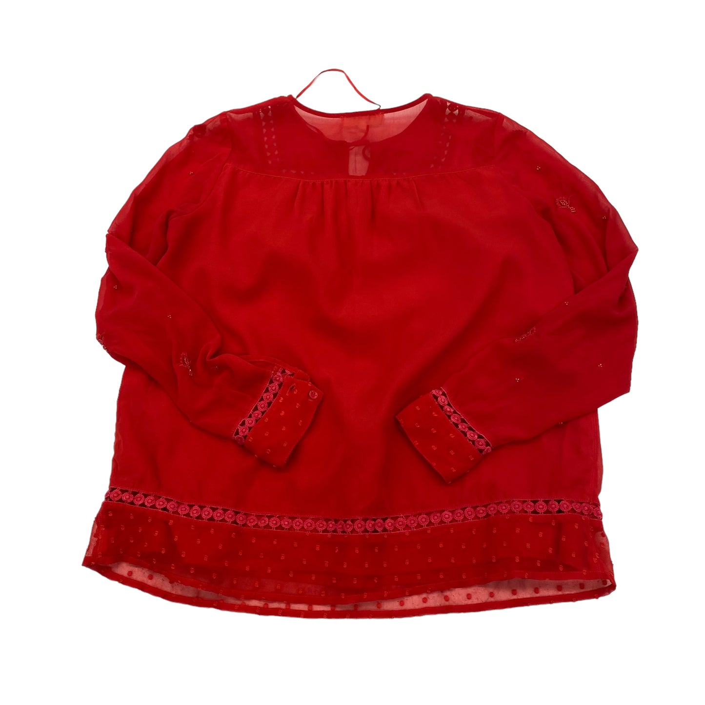 RED BLOUSE LS by CLOTHES MENTOR Size:S