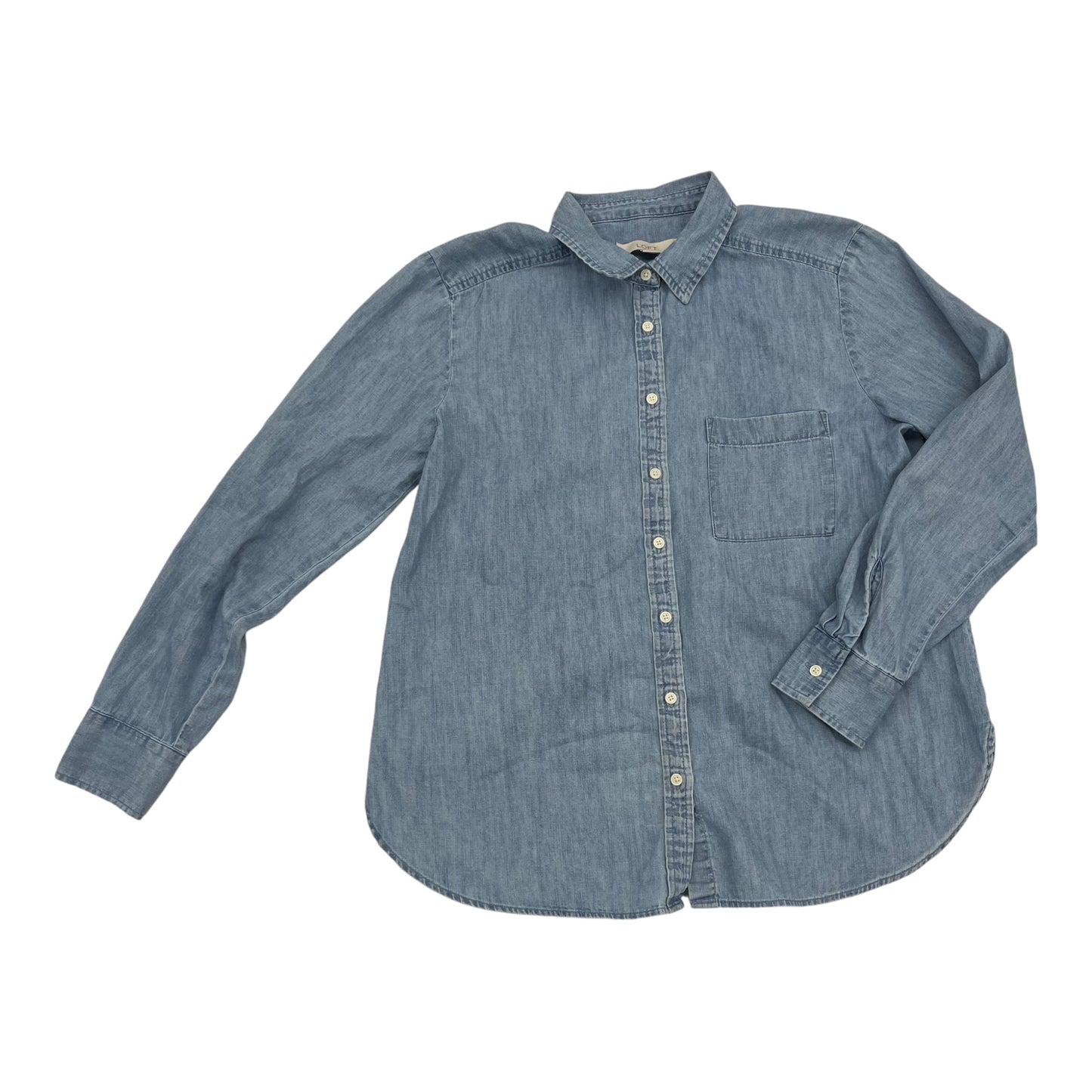 Top Ls By Loft In Blue Denim, Size:S