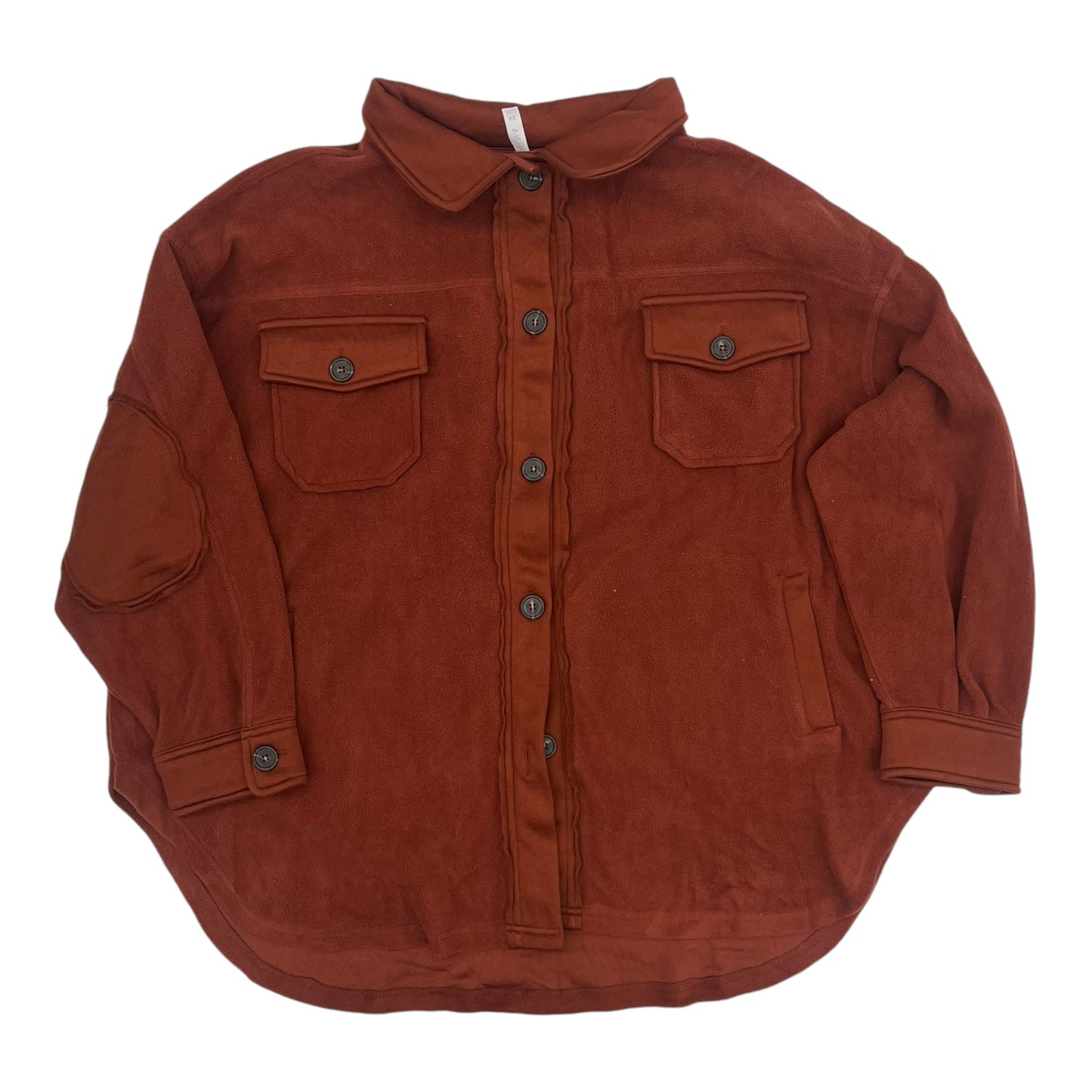 Jacket Shirt By Zenana Outfitters In Red, Size:3X