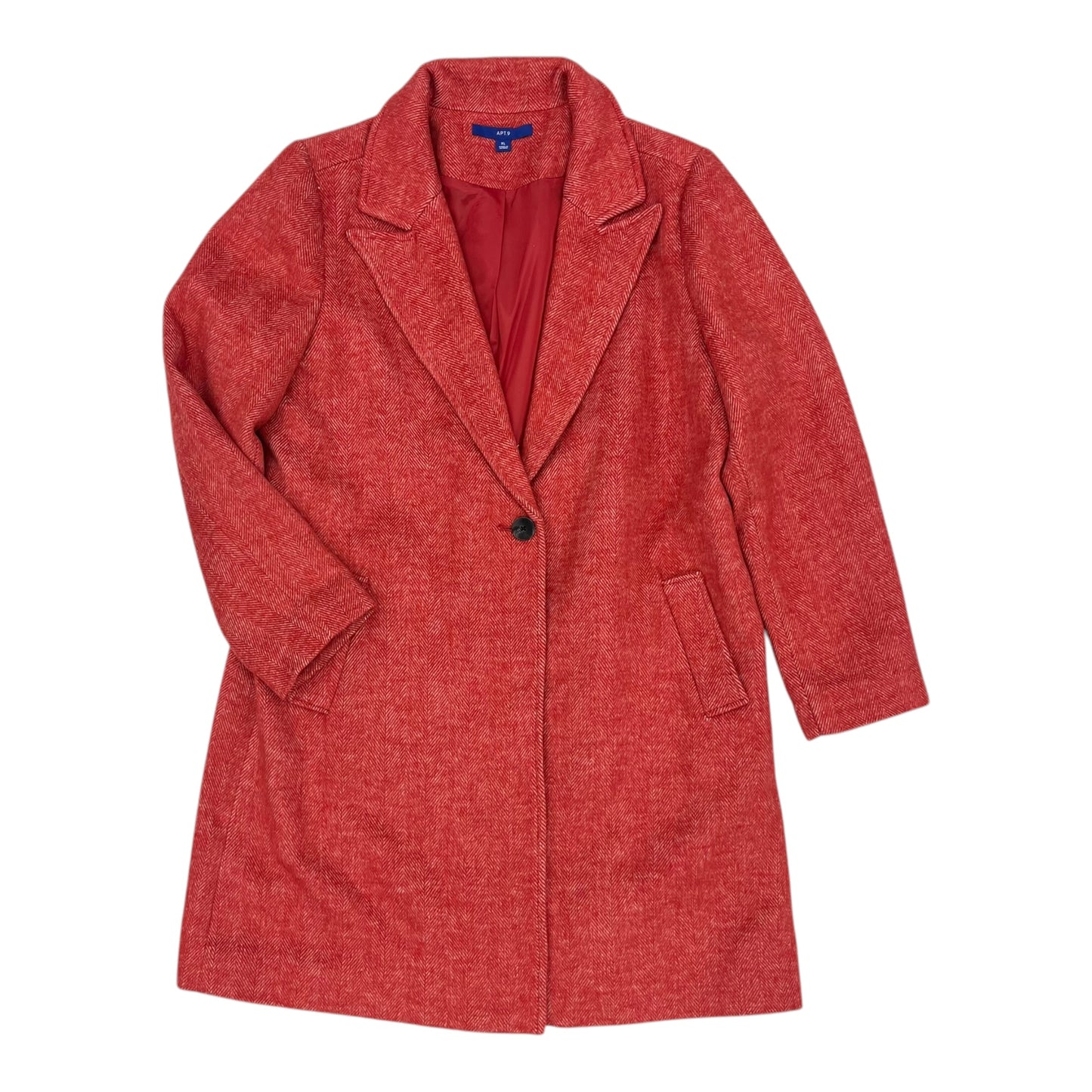 Coat Peacoat By Apt 9 In Orange, Size:Xl