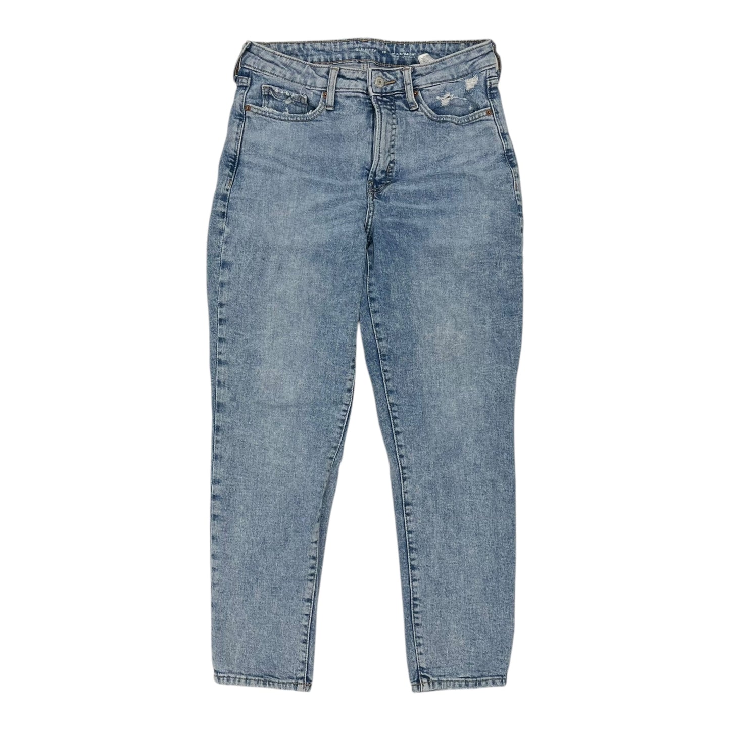 Jeans Straight By Old Navy In Blue Denim, Size:10